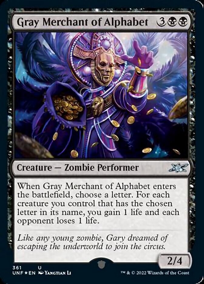 Gray Merchant of Alphabet (Galaxy Foil) [Unfinity] | Gear Gaming Bentonville