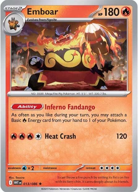 Emboar (013/086) [Scarlet & Violet: White Flare] | Gear Gaming Bentonville