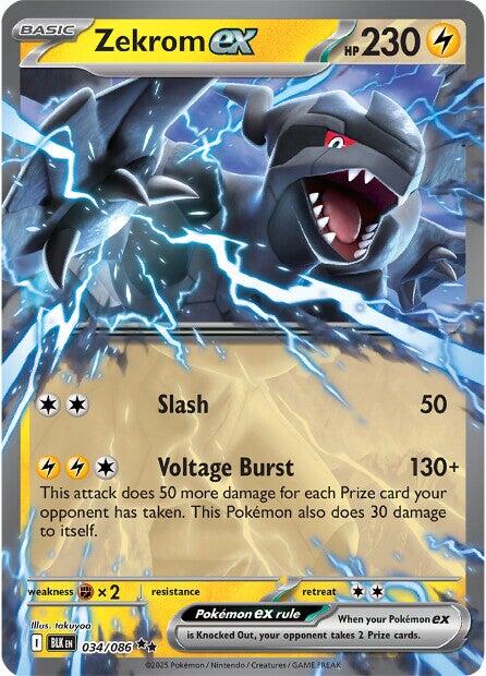 Zekrom ex (034/086) [Scarlet & Violet: Black Bolt] | Gear Gaming Bentonville