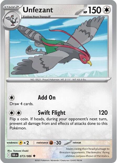 Unfezant (073/086) [Scarlet & Violet: Black Bolt] | Gear Gaming Bentonville