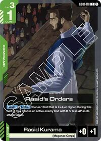 Rasid's Orders (GD01-110) [Newtype Rising] | Gear Gaming Bentonville