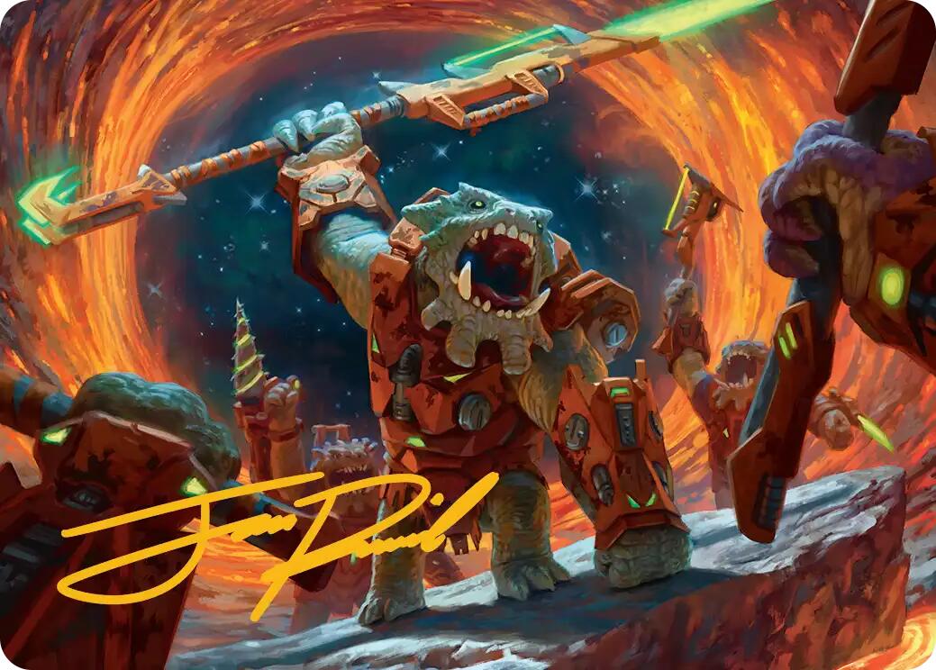 Frontline War-Rager Art Card (Gold-Stamped Signature) [Edge of Eternities Art Series] | Gear Gaming Bentonville