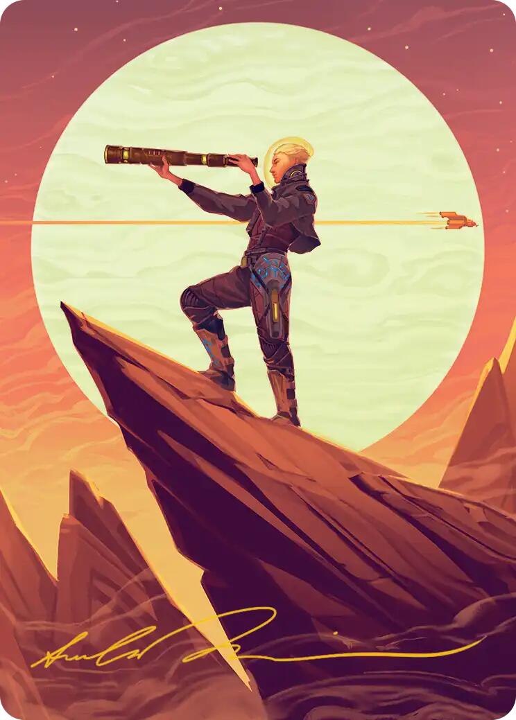 Sami, Wildcat Captain Art Card (Gold-Stamped Signature) [Edge of Eternities Art Series] | Gear Gaming Bentonville