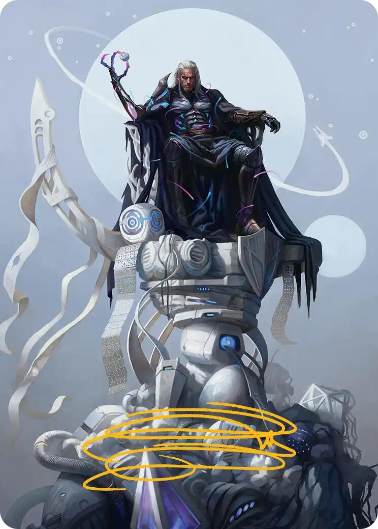 Tezzeret, Cruel Captain Art Card (35/54) (Gold-Stamped Signature) [Edge of Eternities Art Series] | Gear Gaming Bentonville