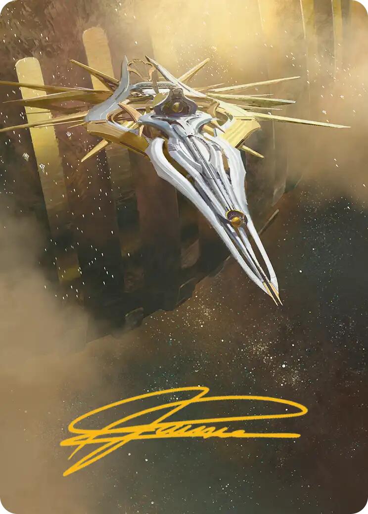 Dawnsire, Sunstar Dreadnought Art Card (Gold-Stamped Signature) [Edge of Eternities Art Series] | Gear Gaming Bentonville