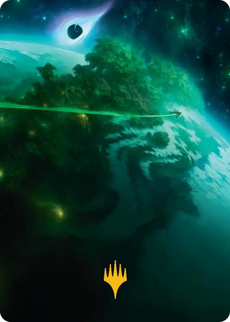 Evendo, Waking Haven Art Card (Gold-Stamped Planeswalker Symbol) [Edge of Eternities Art Series] | Gear Gaming Bentonville