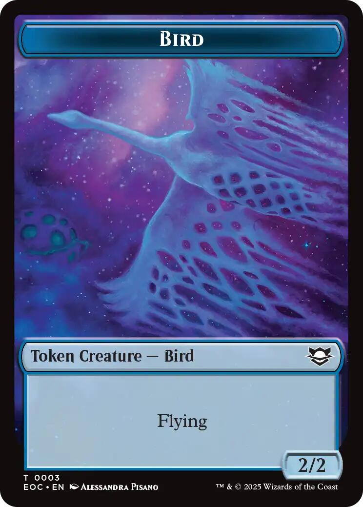 Bird // Golem (0012) Double-Sided Token [Edge of Eternities Commander Tokens] | Gear Gaming Bentonville