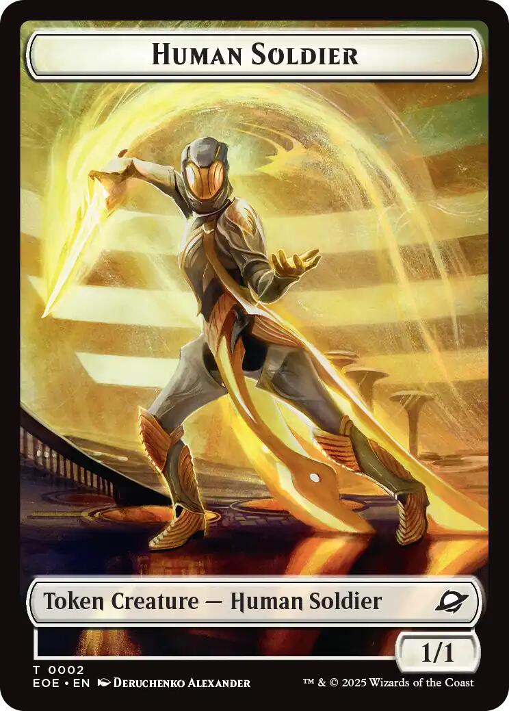 Human Soldier // Lander (0004) Doubled-Sided Token [Edge of Eternities Tokens] | Gear Gaming Bentonville