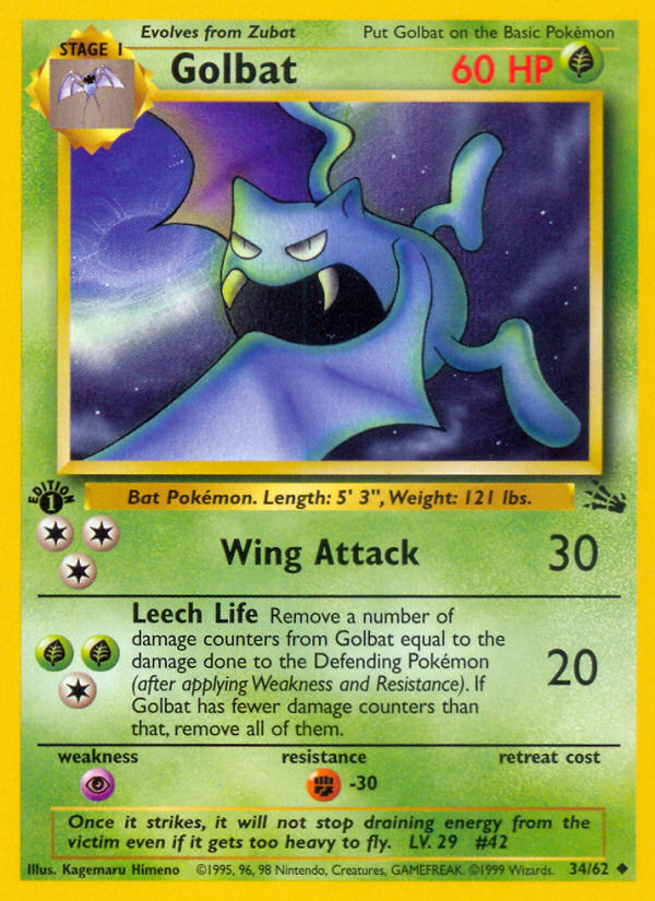 Golbat (34/62) [Fossil 1st Edition] | Gear Gaming Bentonville