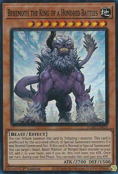 Behemoth the King of a Hundred Battles (Super Rare) [JUSH-EN050] Super Rare | Gear Gaming Bentonville
