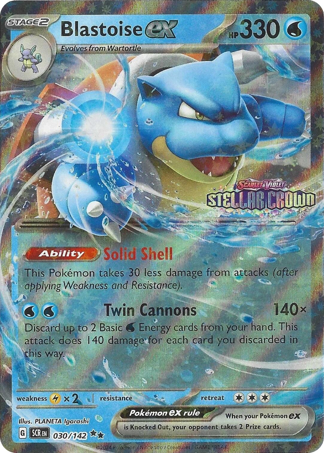 Blastoise ex (030/142) (Stellar Crown Stamp) [Miscellaneous Cards] | Gear Gaming Bentonville