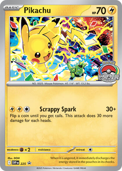 Pikachu (225) (World Championship 2025) [Scarlet & Violet: Black Star Promos] | Gear Gaming Bentonville