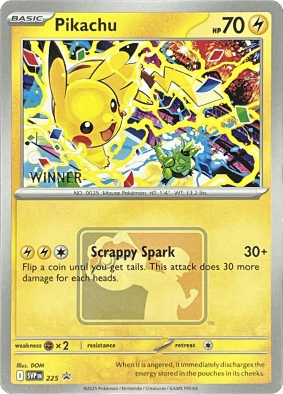 Pikachu (225) (World Championship 2025) [Winner] [Scarlet & Violet: Black Star Promos] | Gear Gaming Bentonville