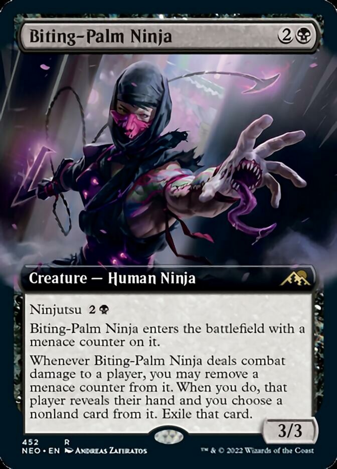 Biting-Palm Ninja (Extended Art) [Kamigawa: Neon Dynasty] | Gear Gaming Bentonville