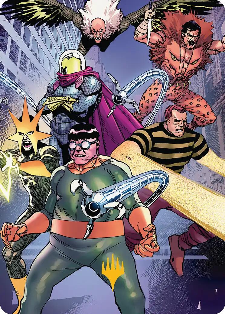 Behold the Sinister Six! Art Card (45/54) (Gold-Stamped Planeswalker Symbol) [Marvel's Spider-Man Art Series] | Gear Gaming Bentonville