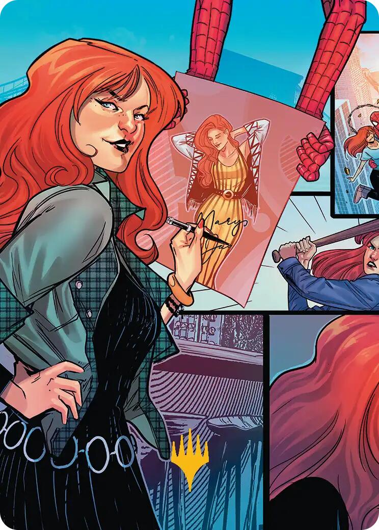 Mary Jane Watson Art Card (Gold-Stamped Planeswalker Symbol) [Marvel's Spider-Man Art Series] | Gear Gaming Bentonville