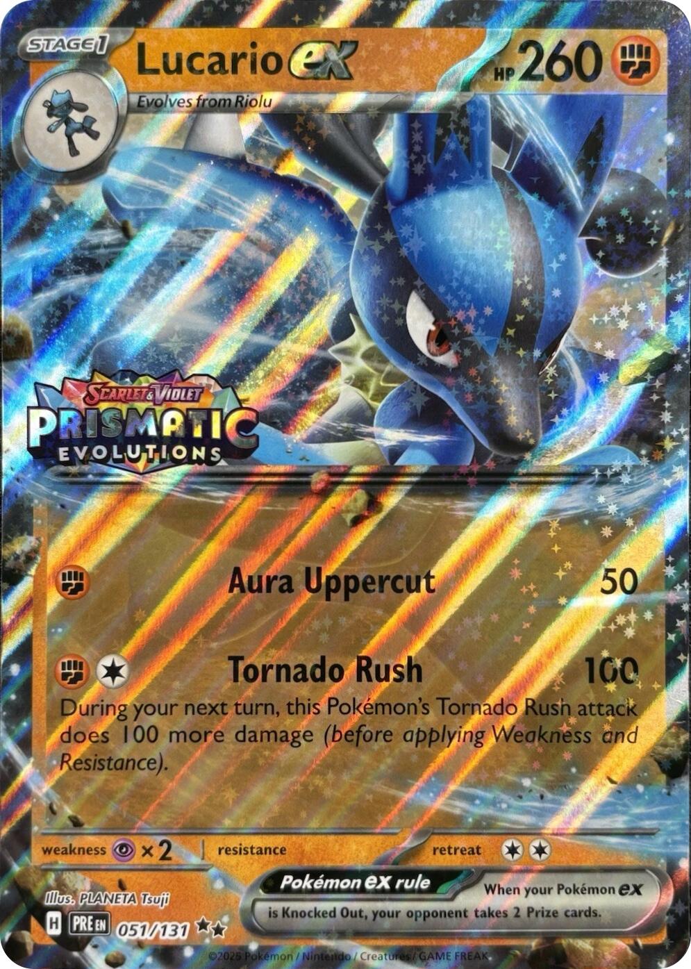 Lucario ex (051/131) (Prismatic Evolutions Stamp) [Miscellaneous Cards] | Gear Gaming Bentonville