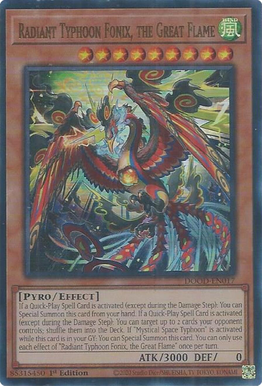 Radiant Typhoon Fonix, the Great Flame [DOOD-EN017] Ultra Rare | Gear Gaming Bentonville