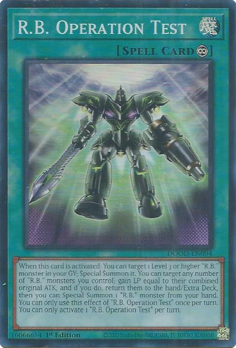 R.B. Operation Test [DOOD-EN094] Super Rare | Gear Gaming Bentonville