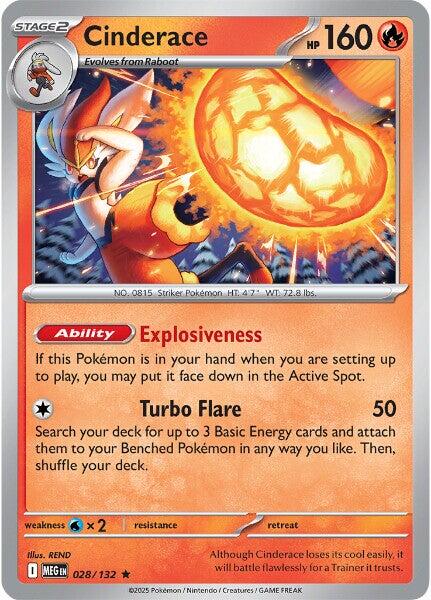 Cinderace (028/132) [Mega Evolutions: Base Set] | Gear Gaming Bentonville