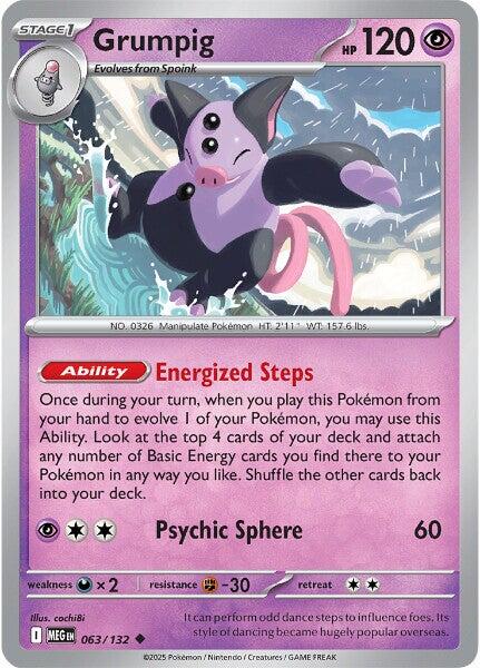 Grumpig (063/132) [Mega Evolution: Base Set] | Gear Gaming Bentonville