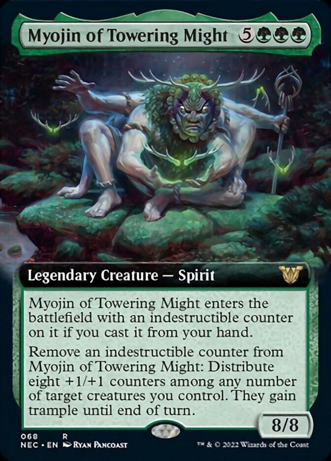 Myojin of Towering Might (Extended Art) [Kamigawa: Neon Dynasty Commander] | Gear Gaming Bentonville