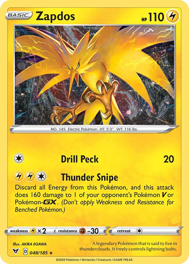 Zapdos (048/185) (Cosmos Holo) [Sword & Shield: Vivid Voltage] | Gear Gaming Bentonville