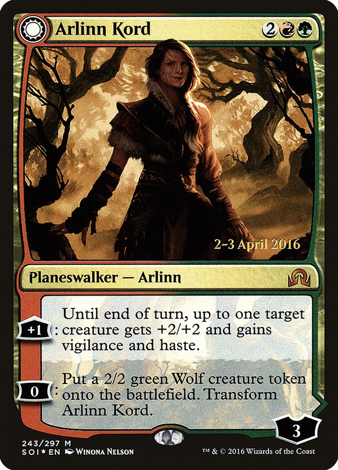 Arlinn Kord // Arlinn, Embraced by the Moon [Shadows over Innistrad Prerelease Promos] | Gear Gaming Bentonville