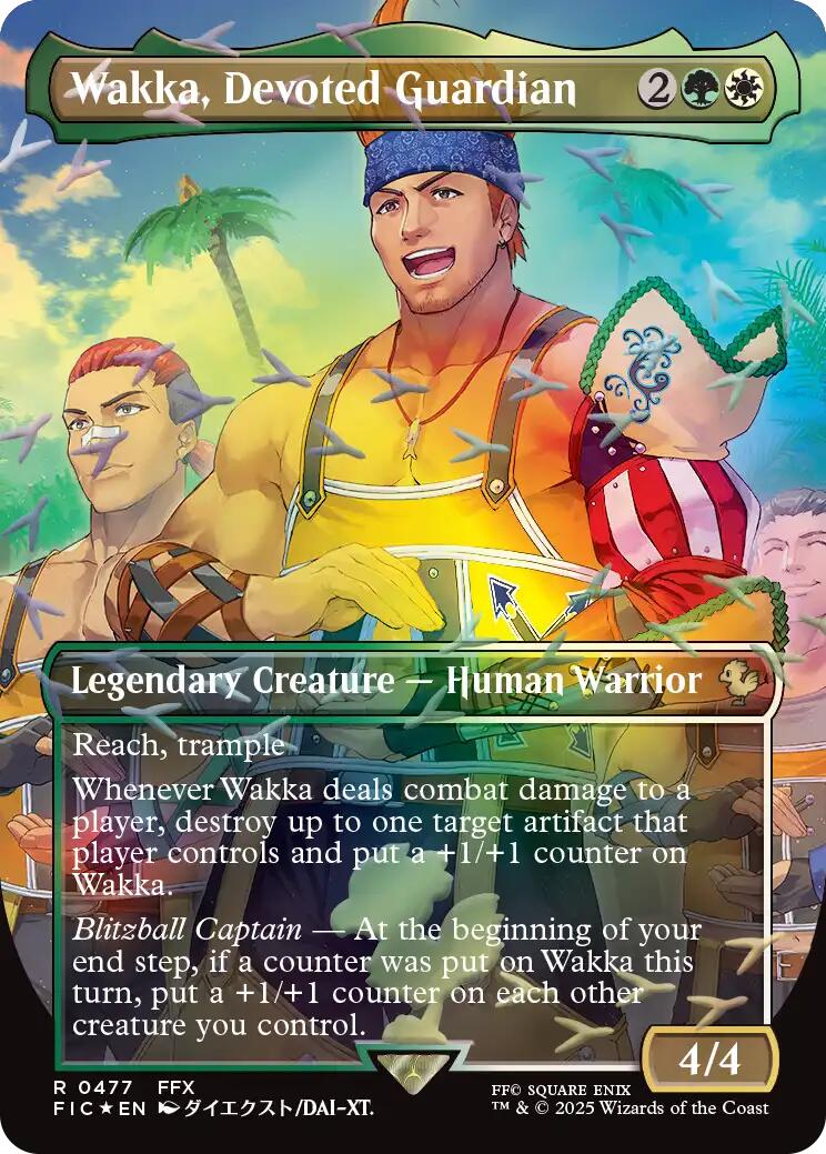 Wakka, Devoted Guardian (Borderless) (Chocobo Track Foil) [FINAL FANTASY Commander] | Gear Gaming Bentonville