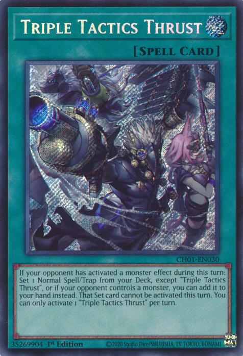 Triple Tactics Thrust (Secret Rare) [CH01-EN030] Secret Rare | Gear Gaming Bentonville