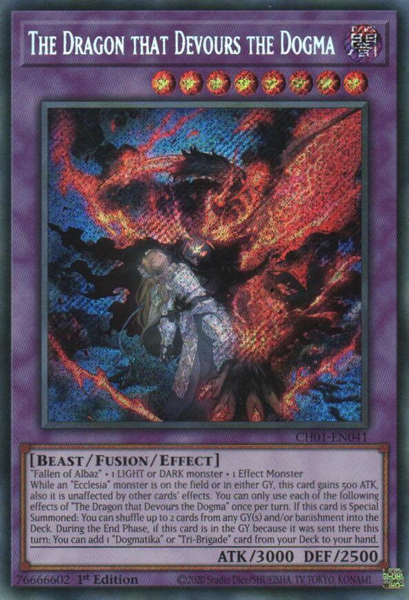 The Dragon that Devours the Dogma (Secret Rare) [CH01-EN041] Secret Rare | Gear Gaming Bentonville