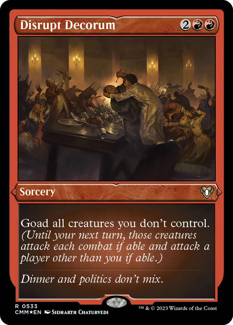 Disrupt Decorum (Foil Etched) [Commander Masters] | Gear Gaming Bentonville