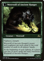 Sage of Ancient Lore // Werewolf of Ancient Hunger [Shadows over Innistrad Prerelease Promos] | Gear Gaming Bentonville