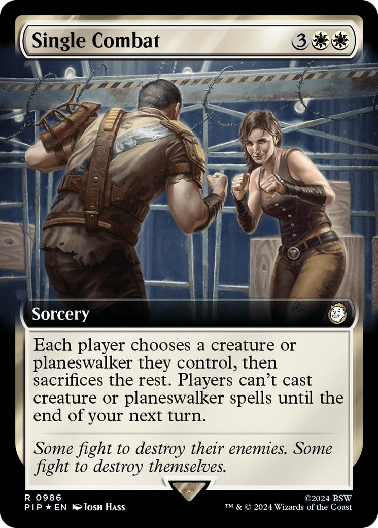 Single Combat (Extended Art) (Surge Foil) [Fallout] | Gear Gaming Bentonville