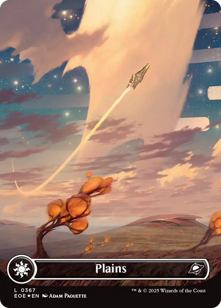 Plains (0367) (Borderless) (Galaxy Foil) [Edge of Eternities] | Gear Gaming Bentonville