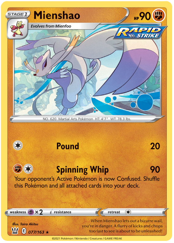 Mienshao (077/163) [Sword & Shield: Battle Styles] | Gear Gaming Bentonville