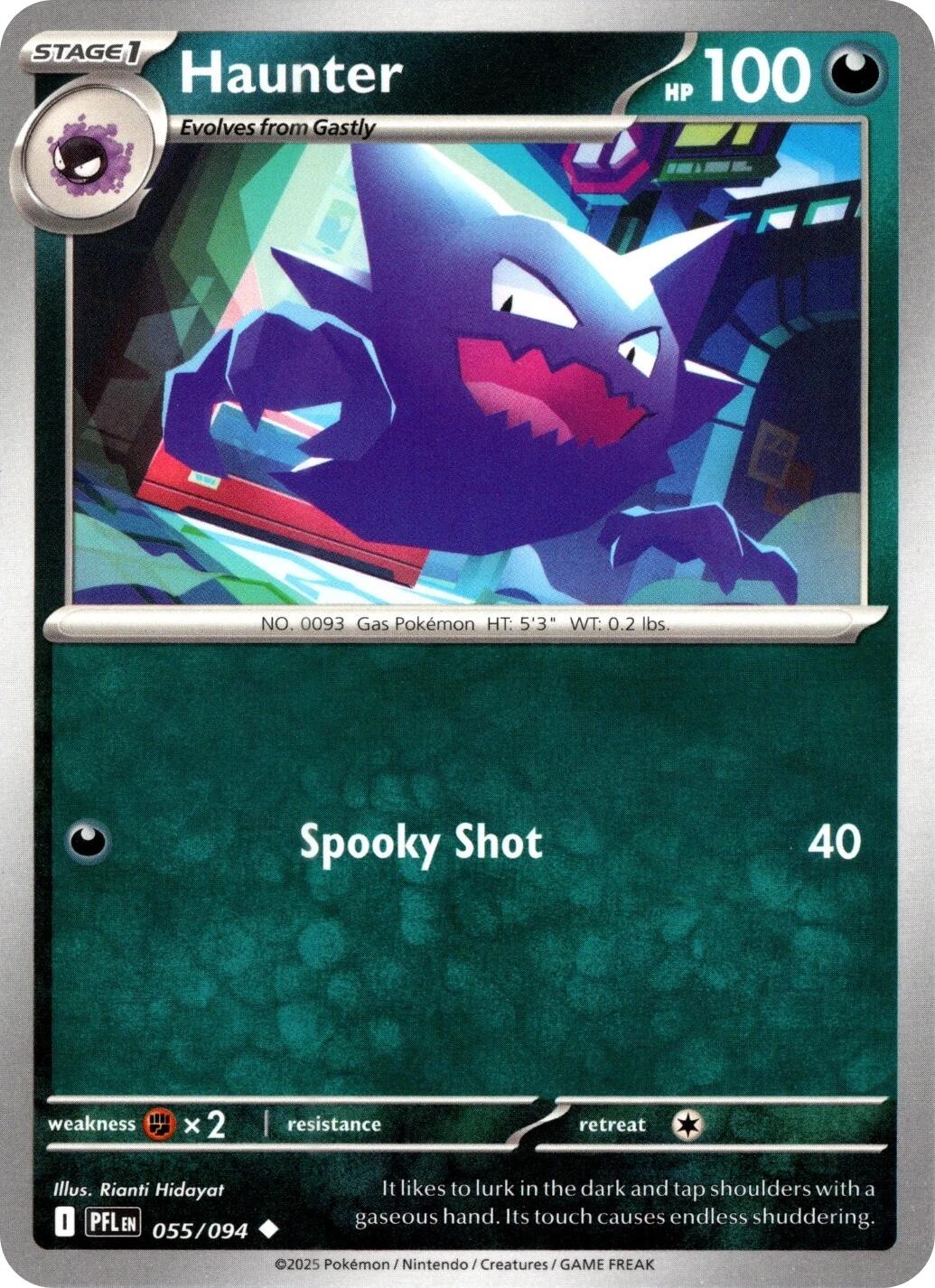 Haunter (055/094) (Reverse Holo) [Mega Evolution: Phantasmal Flames] | Gear Gaming Bentonville