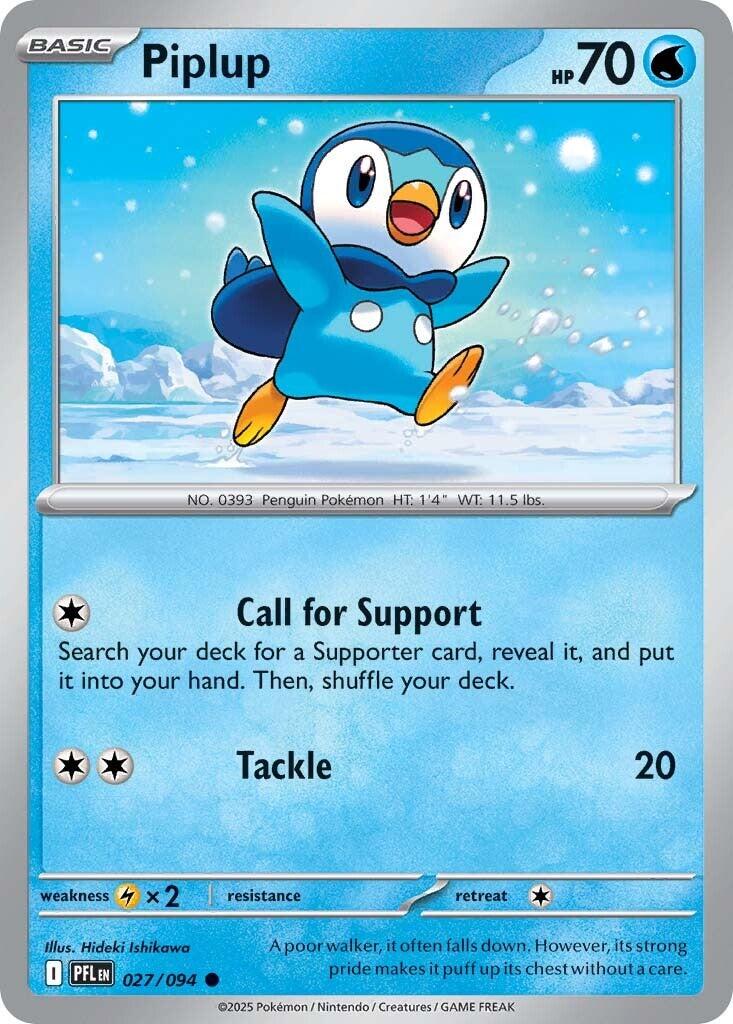 Piplup (027/094) [Mega Evolution: Phantasmal Flames] | Gear Gaming Bentonville