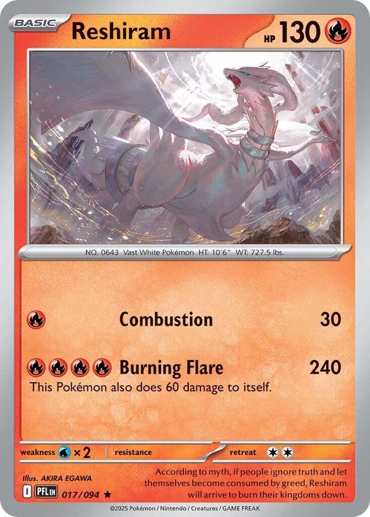 Reshiram (017/094) [Mega Evolution: Phantasmal Flames] | Gear Gaming Bentonville