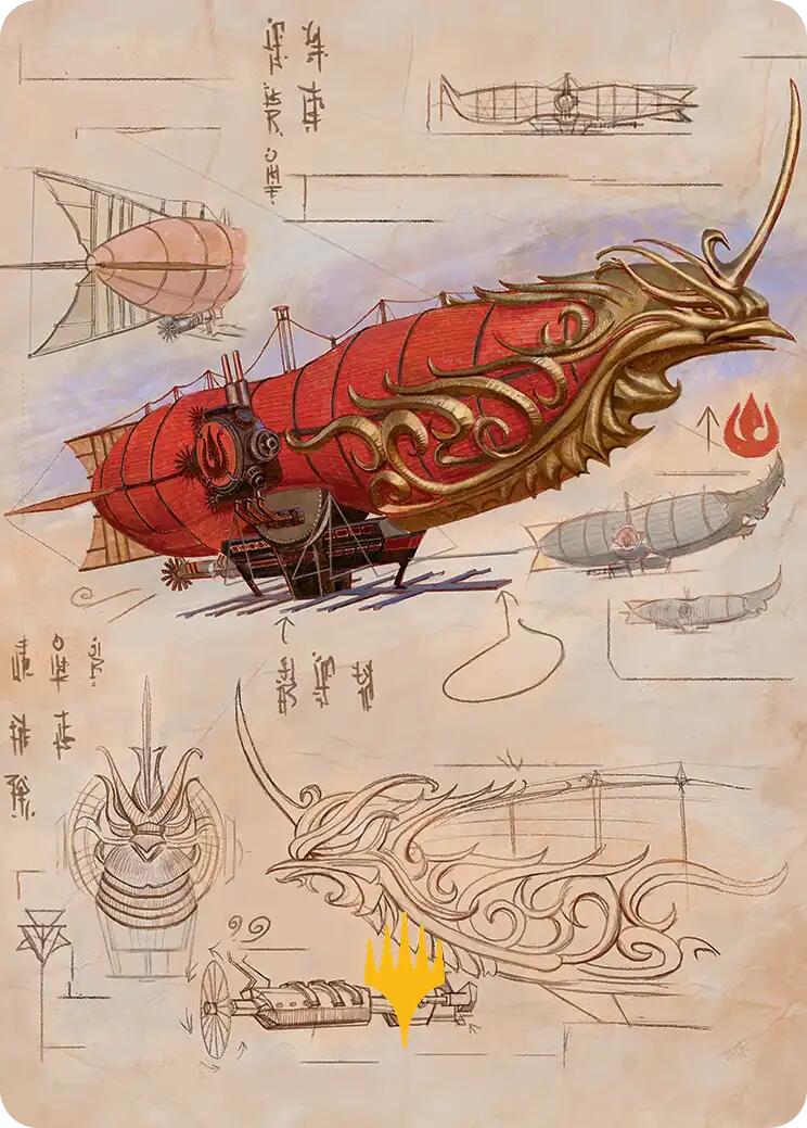 Phoenix Fleet Airship Art Card (Gold-Stamped Planeswalker Symbol) [Avatar: The Last Airbender Art Series] | Gear Gaming Bentonville