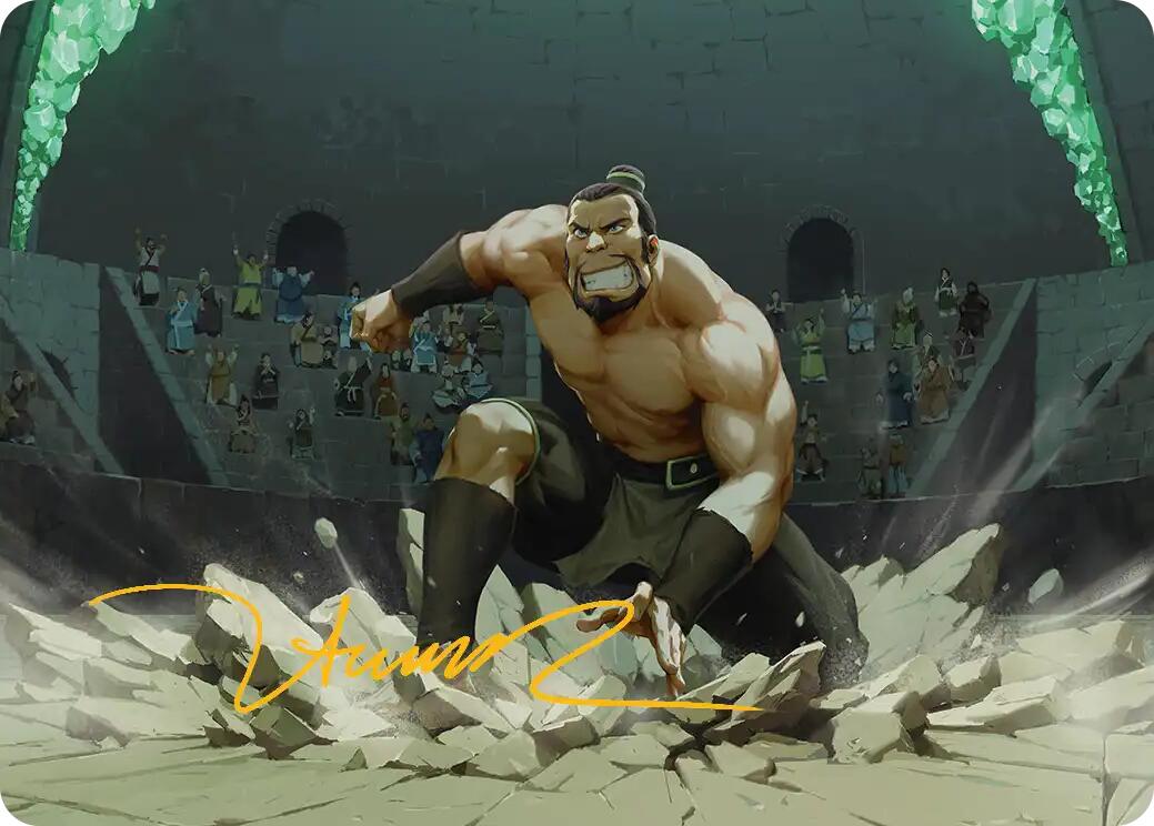 The Boulder, Ready to Rumble Art Card (Gold-Stamped Signature) [Avatar: The Last Airbender Art Series] | Gear Gaming Bentonville