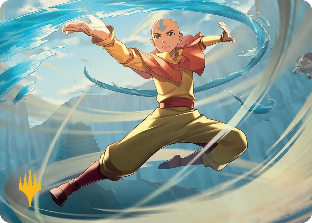 Aang, Swift Savior Art Card (Gold-Stamped Planeswalker Symbol) [Avatar: The Last Airbender Art Series] | Gear Gaming Bentonville