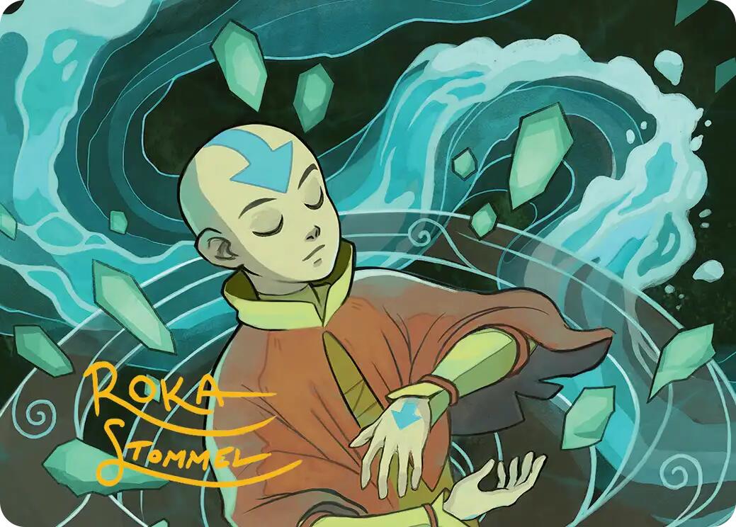 Aang, at the Crossroads Art Card (Gold-Stamped Signature) [Avatar: The Last Airbender Art Series] | Gear Gaming Bentonville