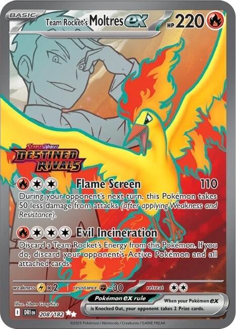 Team Rocket's Moltres ex (208/182) (Destined Rivals Stamp) [Miscellaneous Cards] | Gear Gaming Bentonville