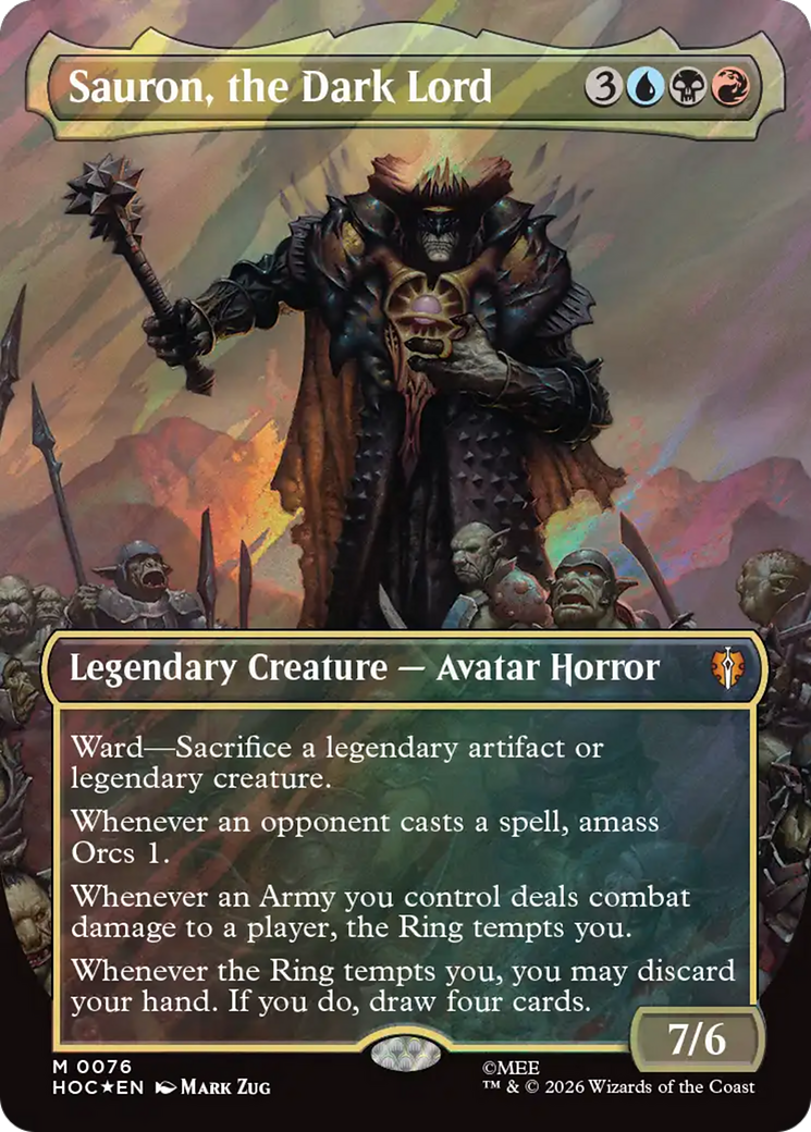 Sauron, the Dark Lord (Borderless) (Surge Foil) [The Hobbit] | Gear Gaming Bentonville