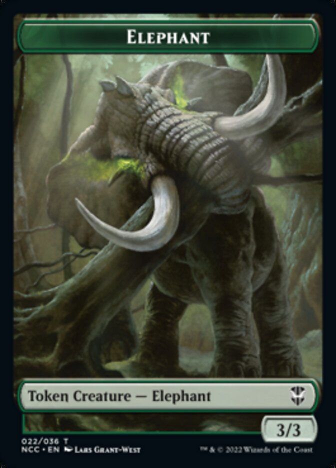 Clue // Elephant Double-Sided Token [Streets of New Capenna Commander Tokens] | Gear Gaming Bentonville