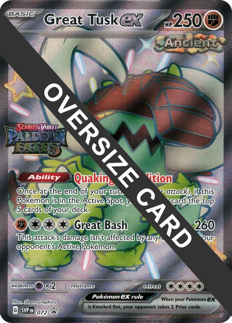 Great Tusk ex (072) (Paldean Fates Stamped Jumbo Card) [Scarlet & Violet: Paldean Fates] | Gear Gaming Bentonville