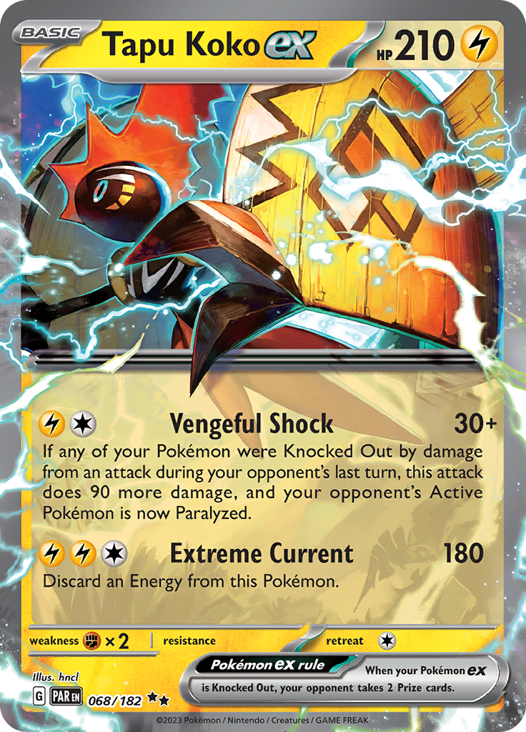 Tapu Koko ex (068/182) [Scarlet & Violet: Paradox Rift] | Gear Gaming Bentonville