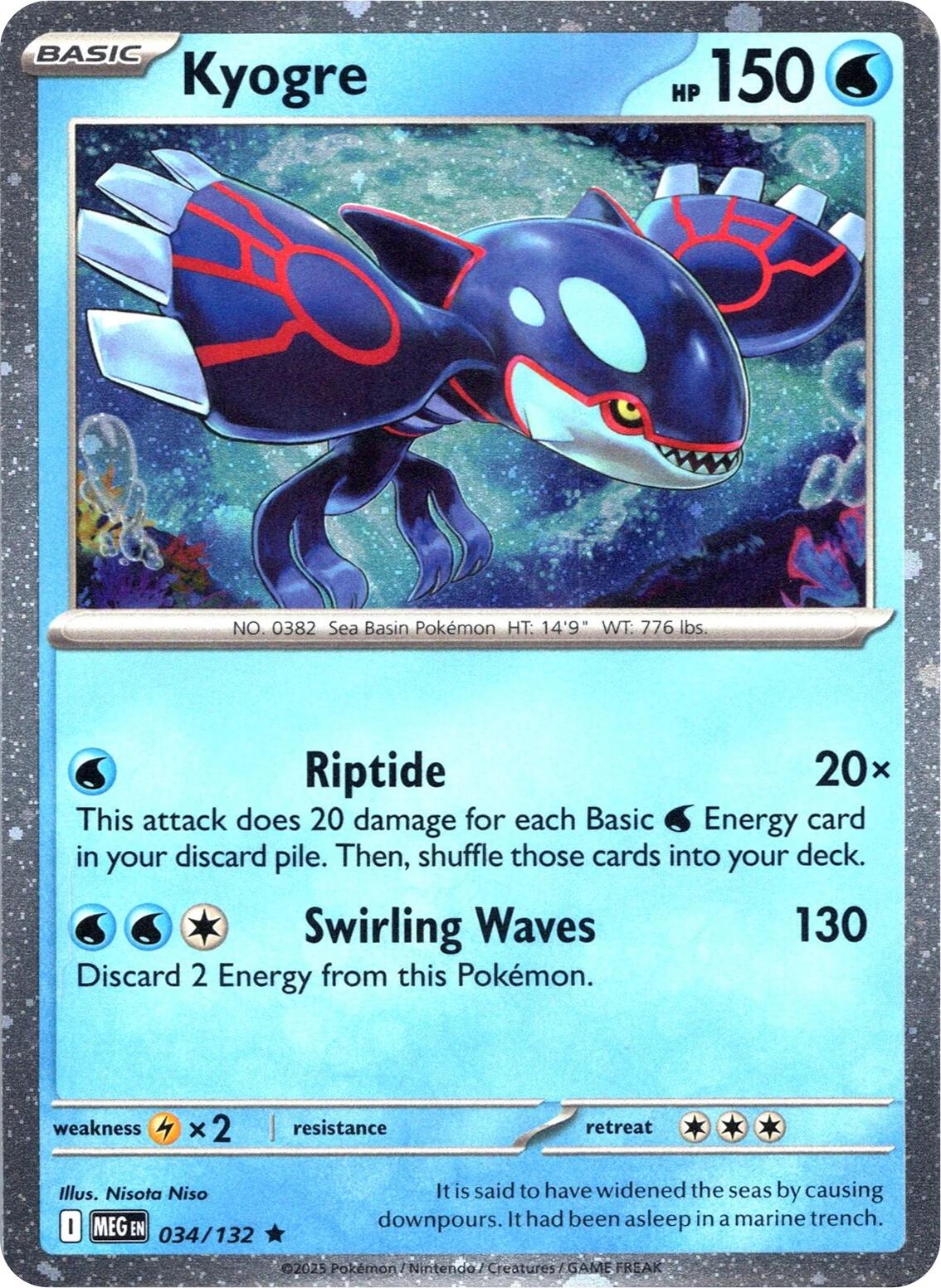 Kyogre (034/132) (Cosmos Holo) [Miscellaneous Cards] | Gear Gaming Bentonville