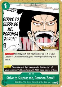 Strive to Surpass me, Roronoa Zoro!!! [The Azure Sea's Seven Release Event Cards] | Gear Gaming Bentonville